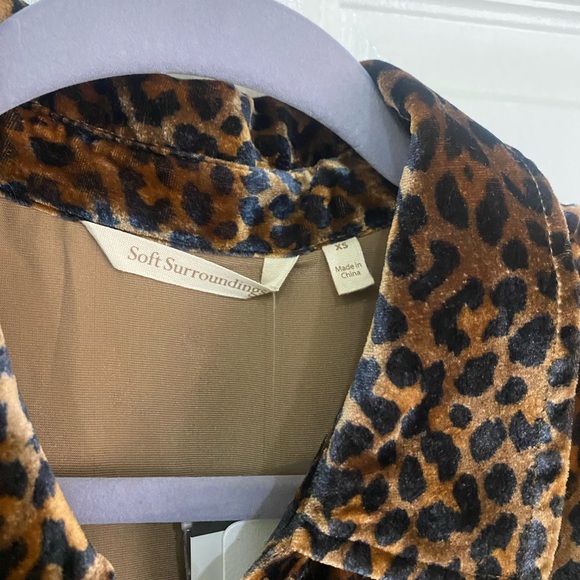 Soft Surroundings Silk Velvet Cheetah Print Jacket Tunic XS NWT - Picture 9 of 15